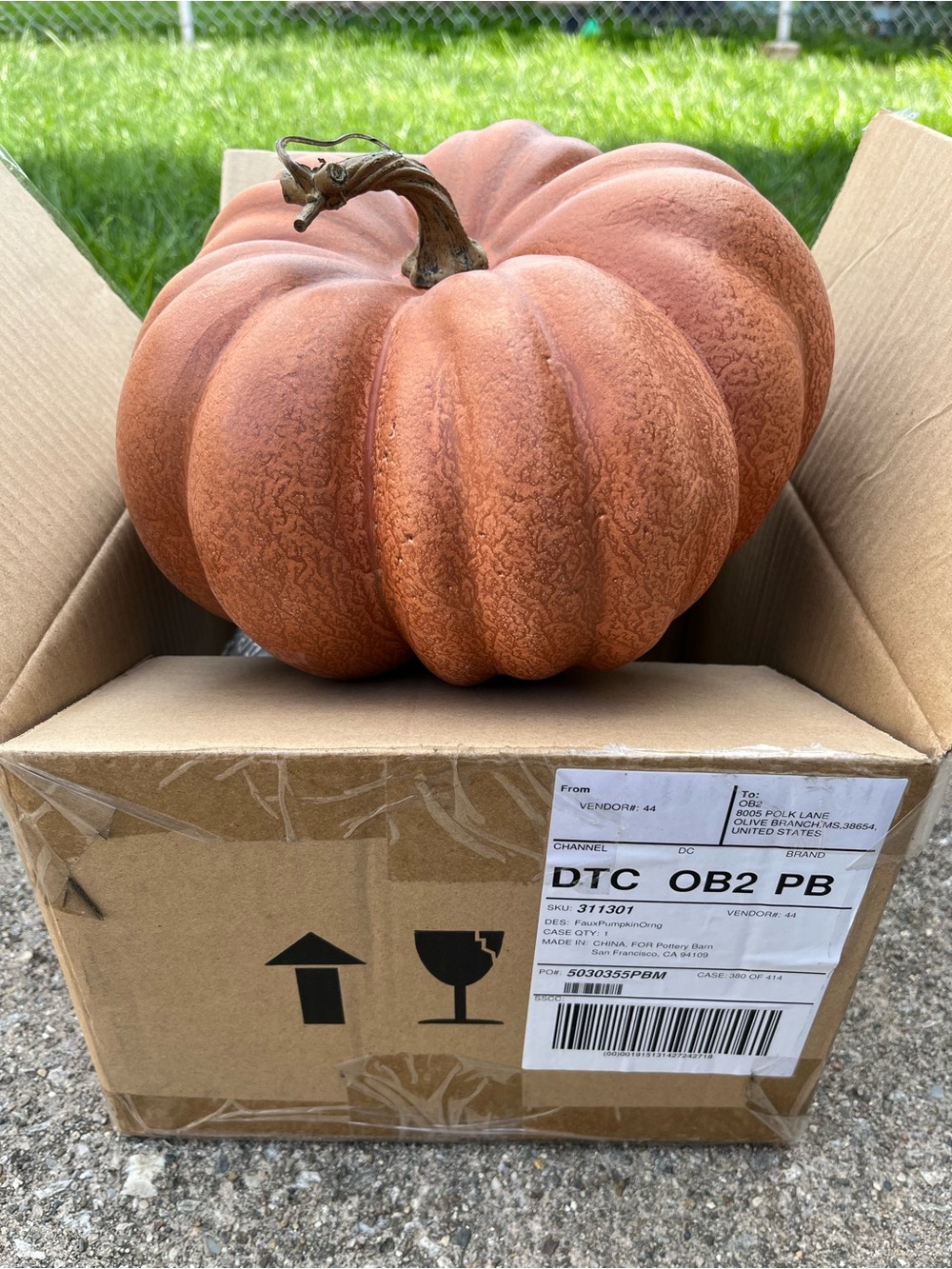 Fall Faux ORANGE Pumpkin - Picture 2 of 15
